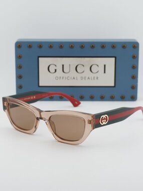 Gucci GG2116S 004 Cat Eye Sunglasses – Transparent Brown / Brown